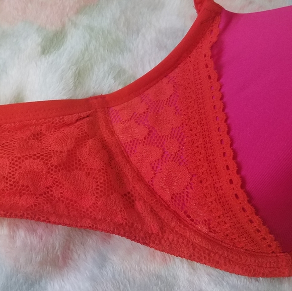 30DDD Passionata Chantelle Bra 30F Pink Plunge5919 - Picture 9 of 11